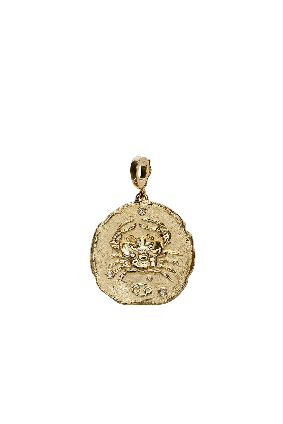 Of The Stars Cancer Large Coin Charm in Metallic Gold