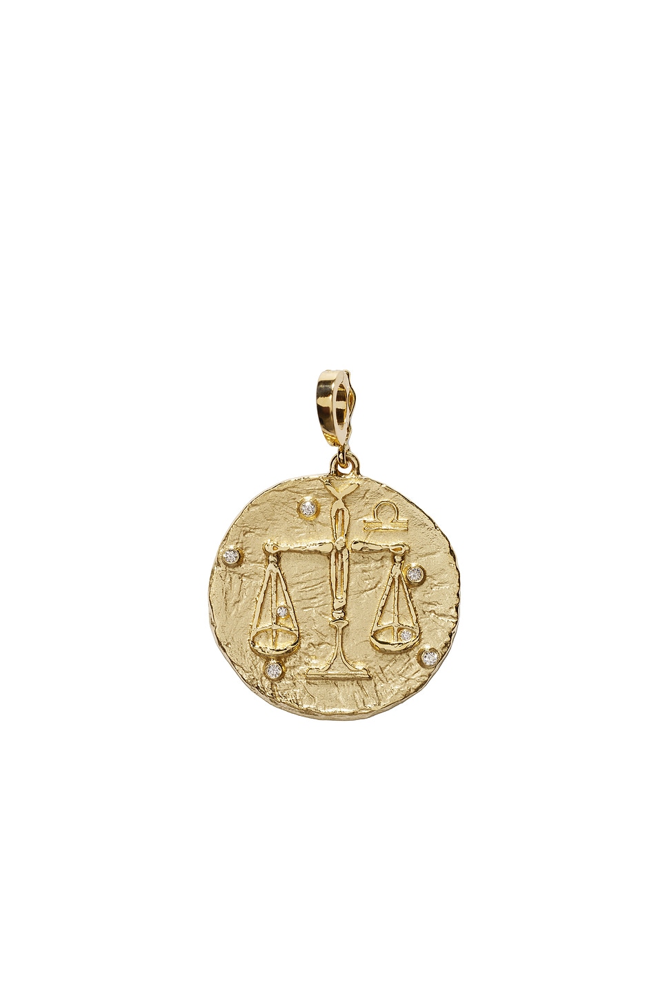 Of The Stars Libra Large Coin Charm in Metallic Gold