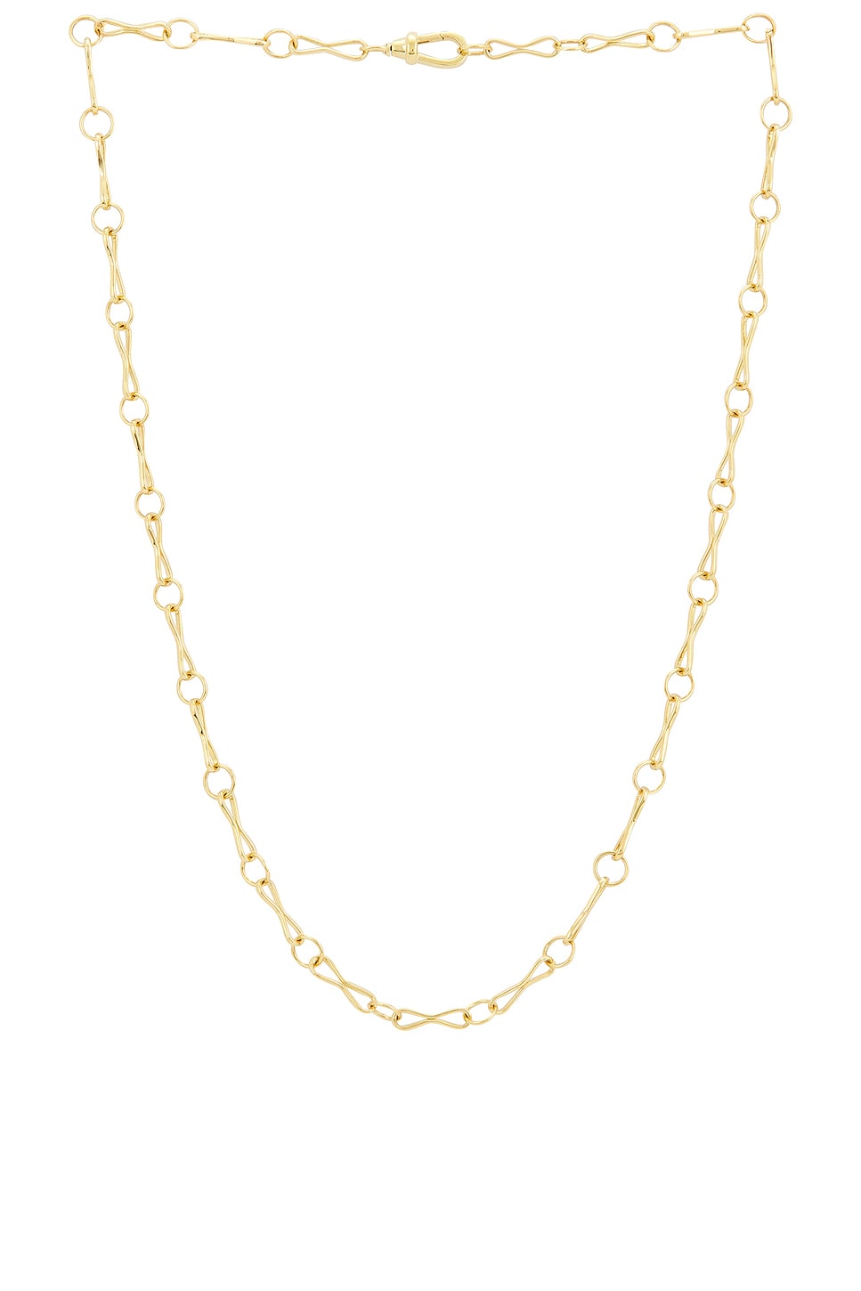 Image 1 of AZLEE Large Motif Chain Lariat Necklace in 18k Yellow Gold