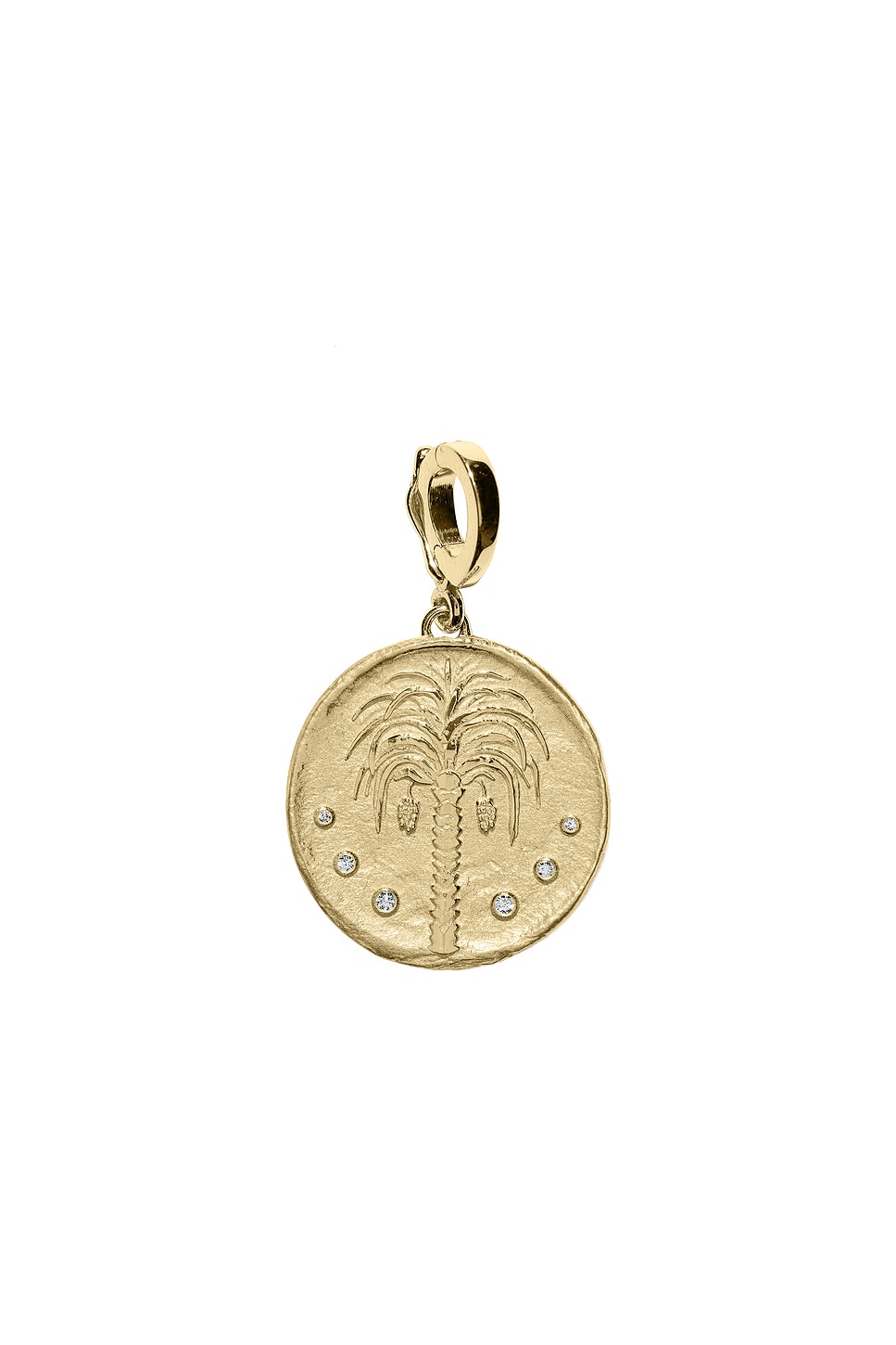 Prosperity Palm Small Coin Charm in Metallic Gold