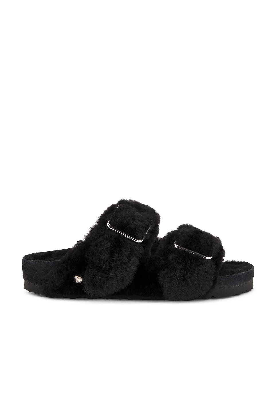 Image 1 of Birkenstock 1774 Arizona Shearling Big Buckle Sandal in Black