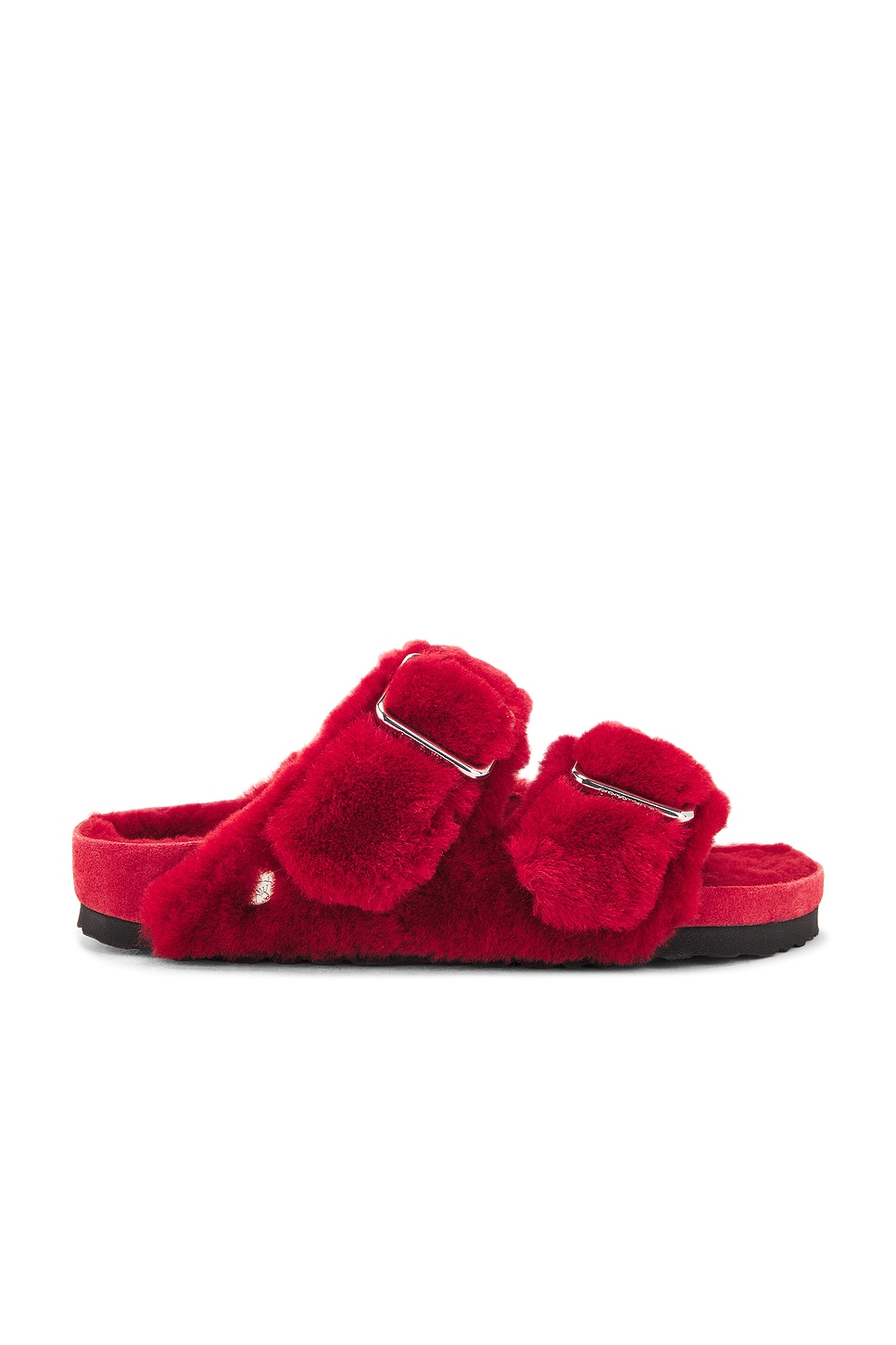 Image 1 of Birkenstock 1774 Arizona Shearling Big Buckle Sandal in Red