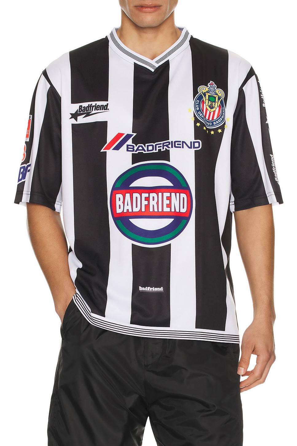 Image 1 of Badfriend Badfriend Soccer Jersey in Black & White