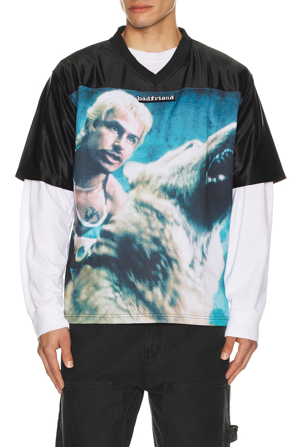 Image 1 of Badfriend Amores Perros Football Jersey in Black