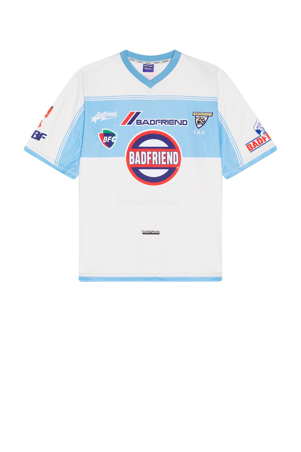 Image 1 of Badfriend Soccer Jersey in Bone & Blue