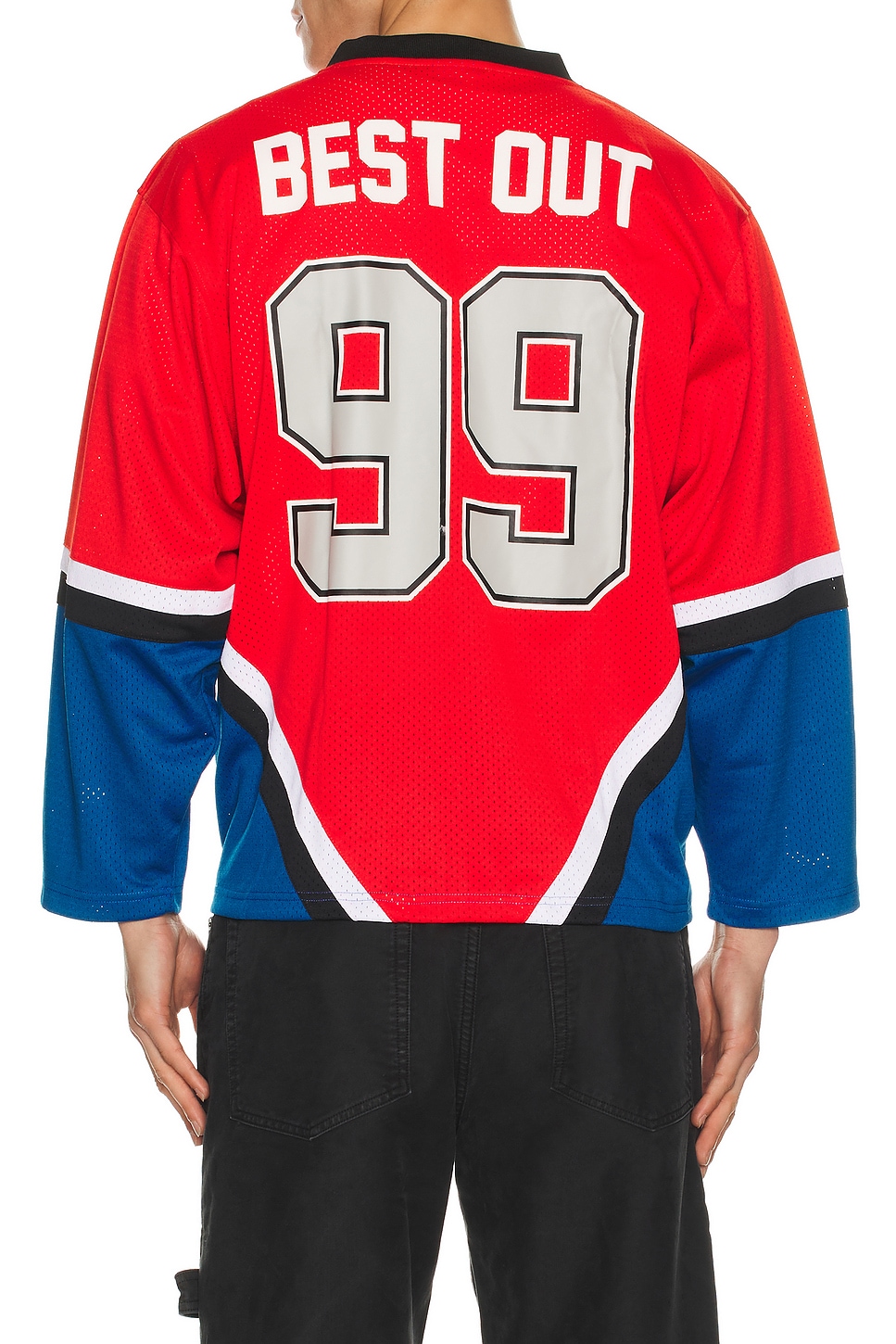 Image 1 of Badfriend Hockey Jersey in Red & Navy