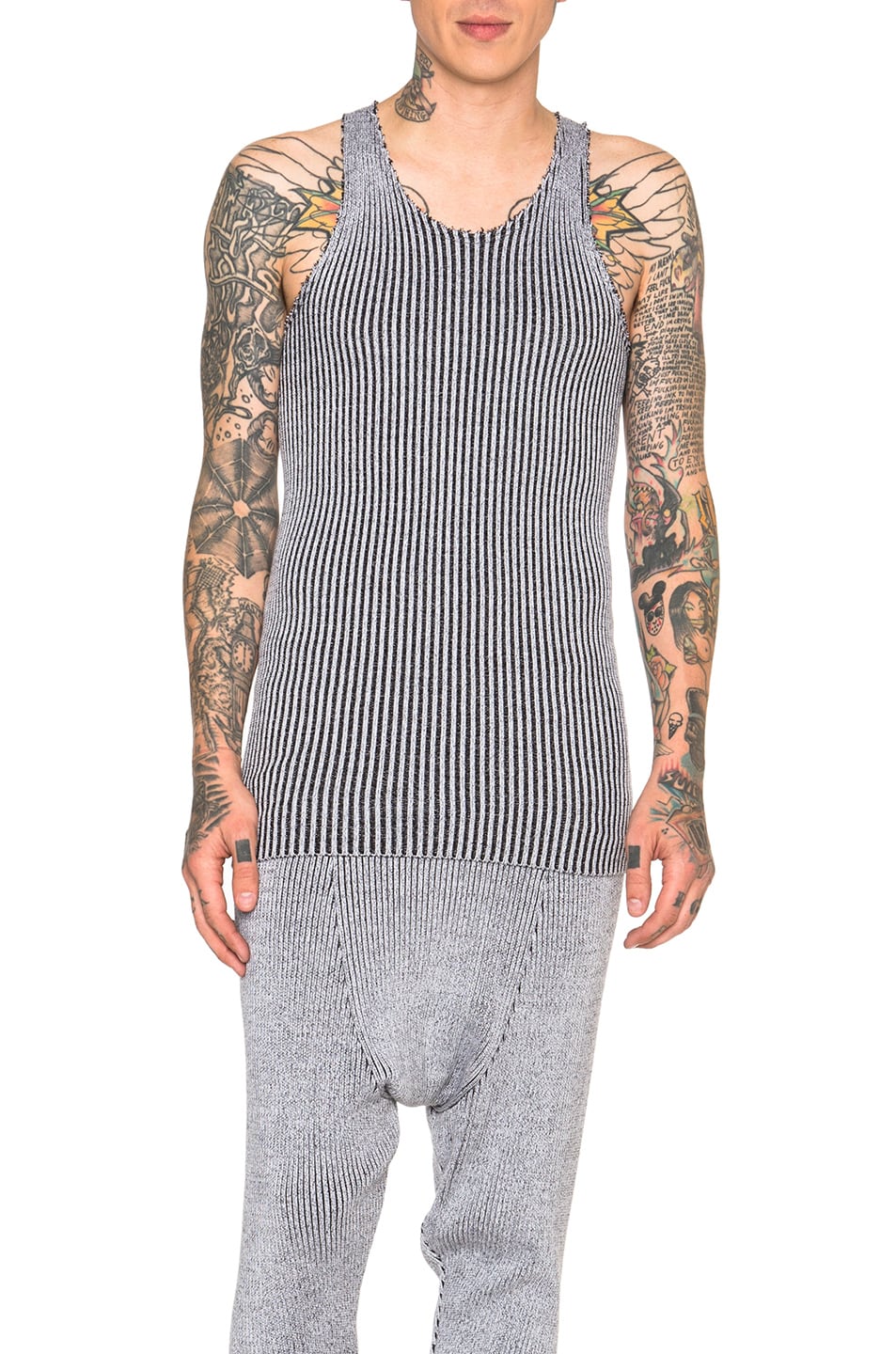 Image 1 of Baja East Stretch Cotton Plated Rib Tank in Stone