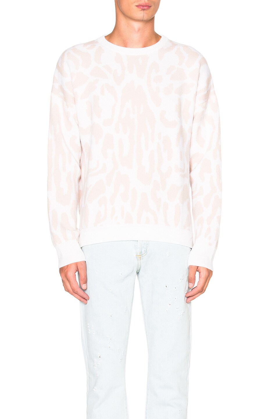 Image 1 of Baja East Cashmere Leopard Jacquard Sweater in Blush