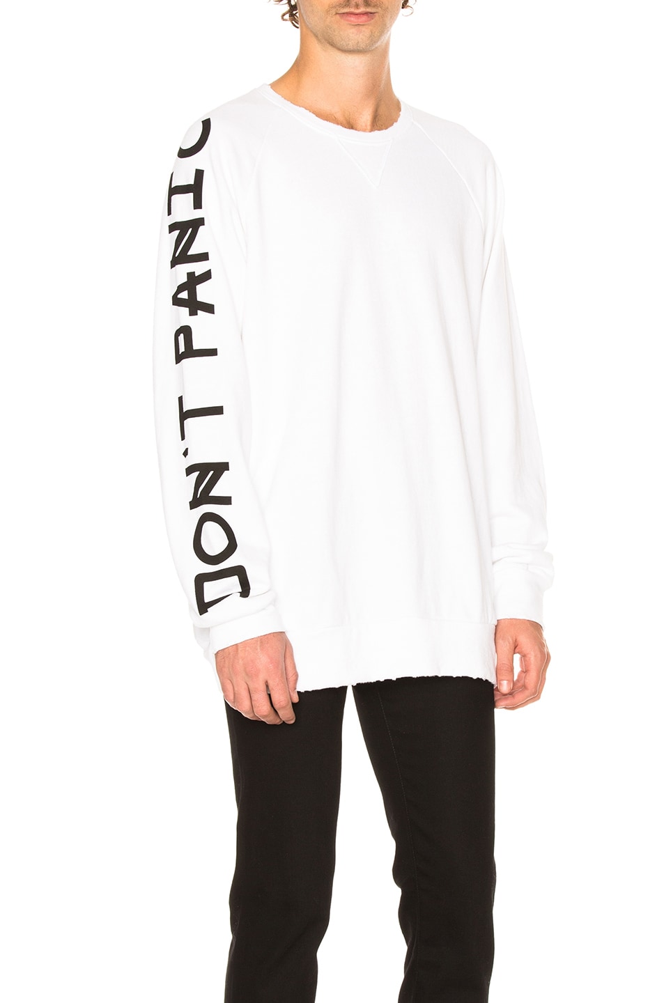 Image 1 of Baja East Don't Panic French Terry Sweatshirt in Pearl