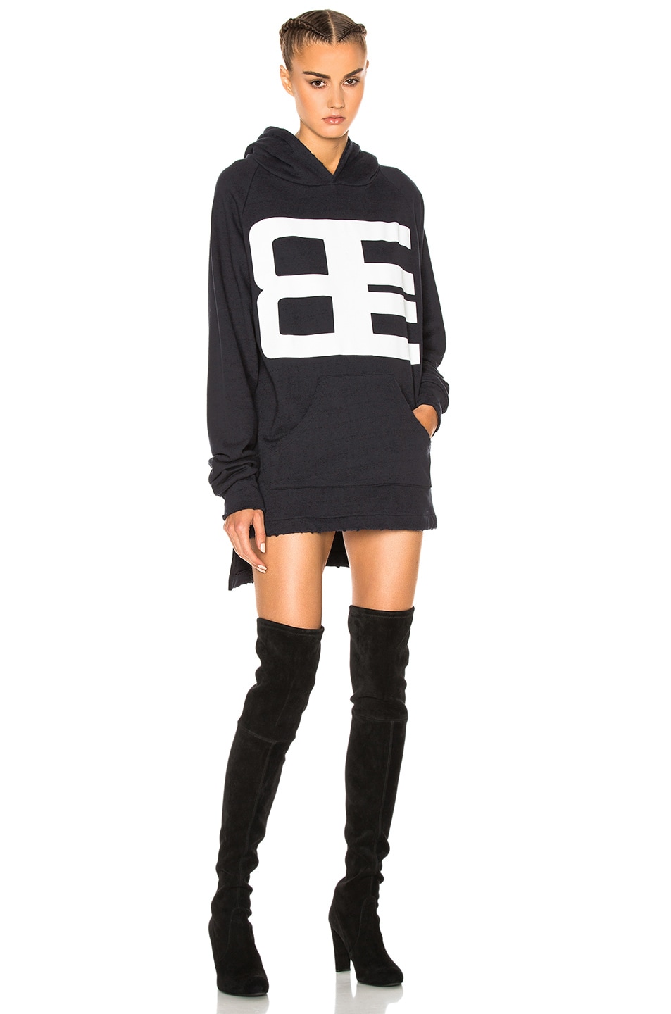 Image 1 of Baja East French Terry Graphic Sweatshirt Dress in Embassy