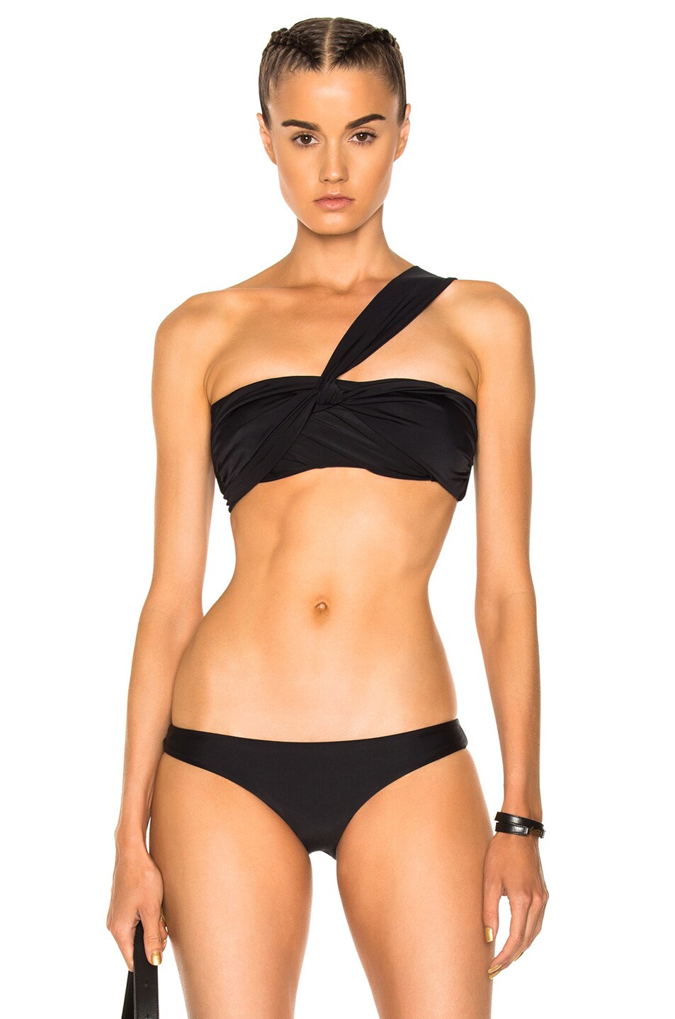Image 1 of Baja East Wrap Bandeau Bikini Top in Black