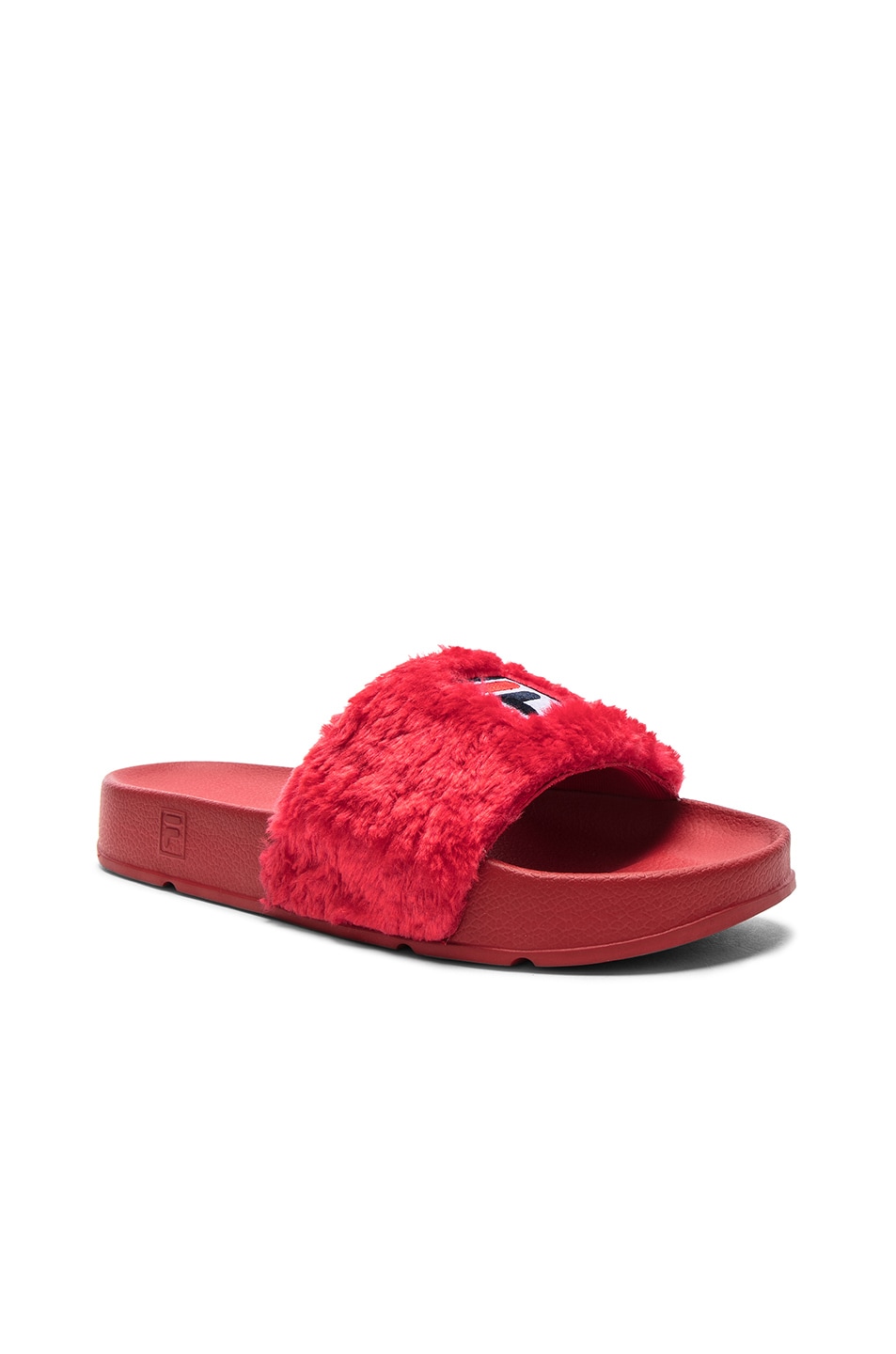 Image 1 of Baja East x Fila Faux Shearling Slides in Red