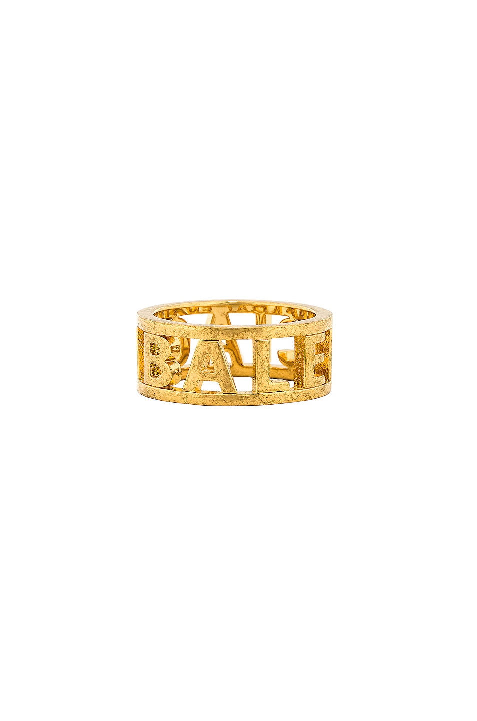 Image 1 of Balenciaga Logo Ring in Gold