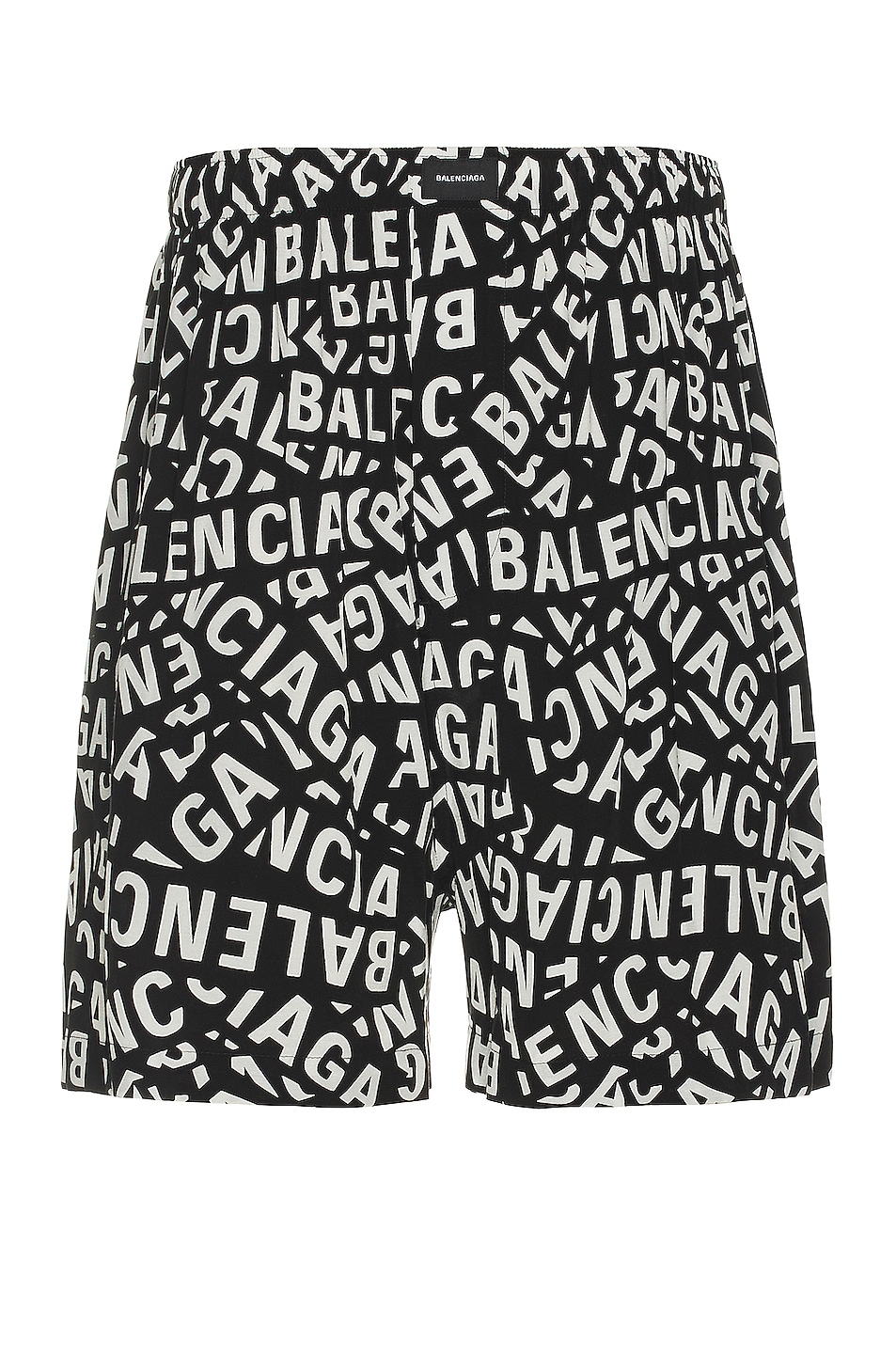 Balenciaga Logo Pyjama Shorts in Black & Grey | FWRD