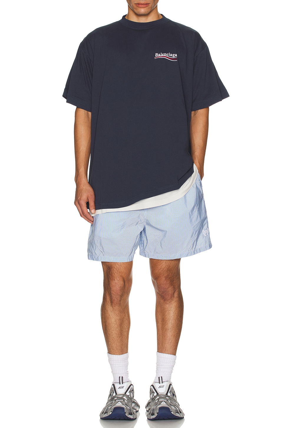 Image 1 of Balenciaga Boxer Shorts in Blue & White