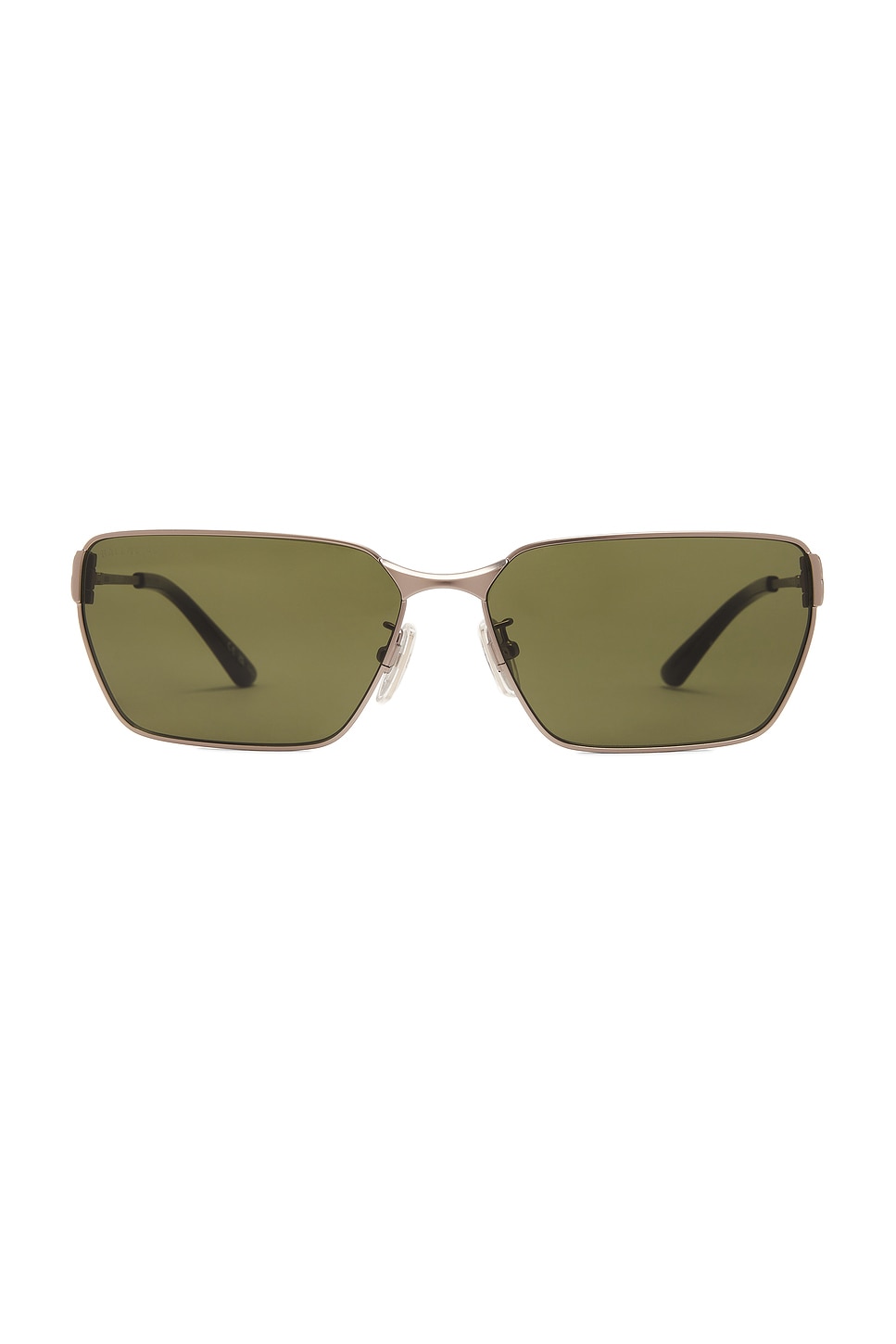 Shop Balenciaga Mercury Sunglasses In Ruthenium & Green