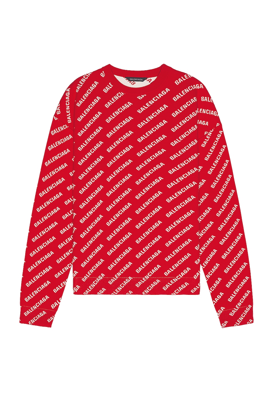 Image 1 of Balenciaga Mini Logo All Over Knit in Red& White