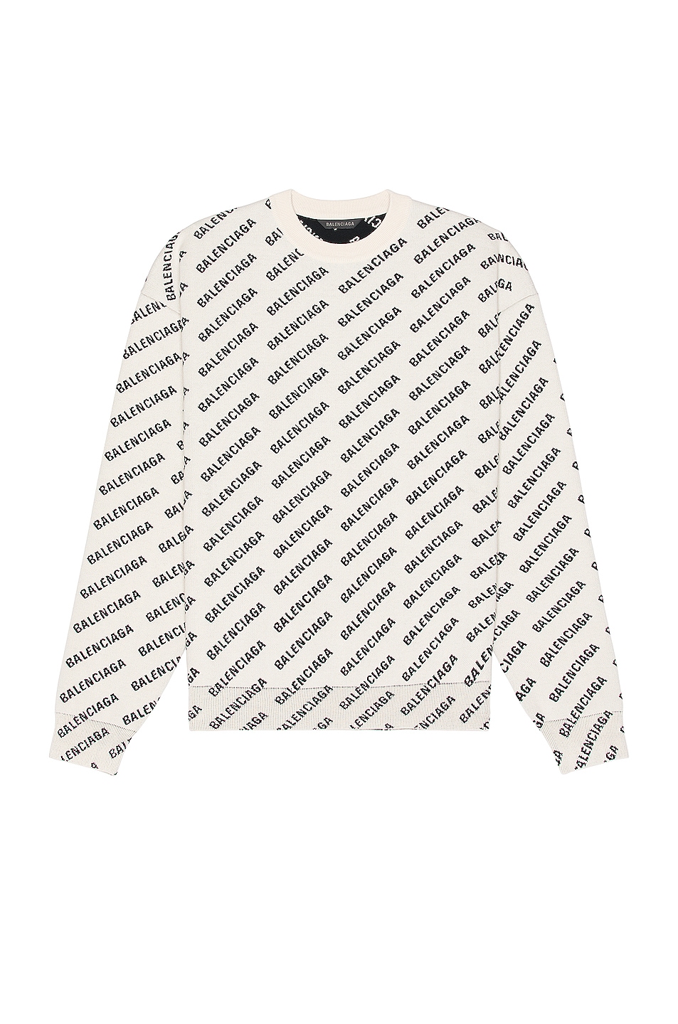 Image 1 of Balenciaga All Over Sweater in Chalky White & Black