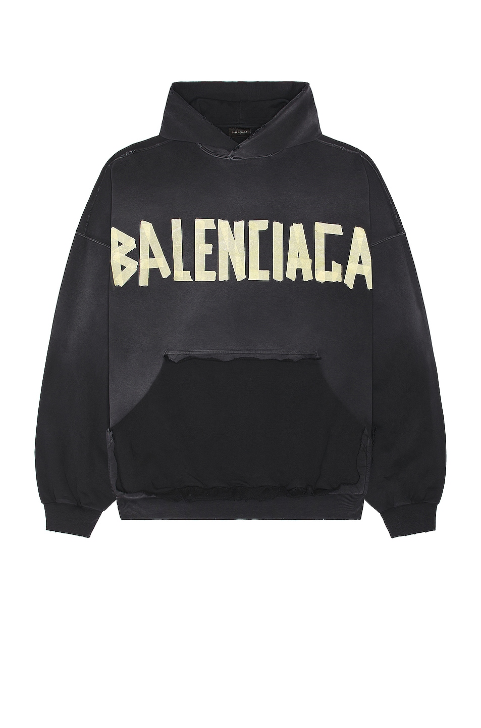 Image 1 of Balenciaga Ripped Pocket Hoodie in Washed Black