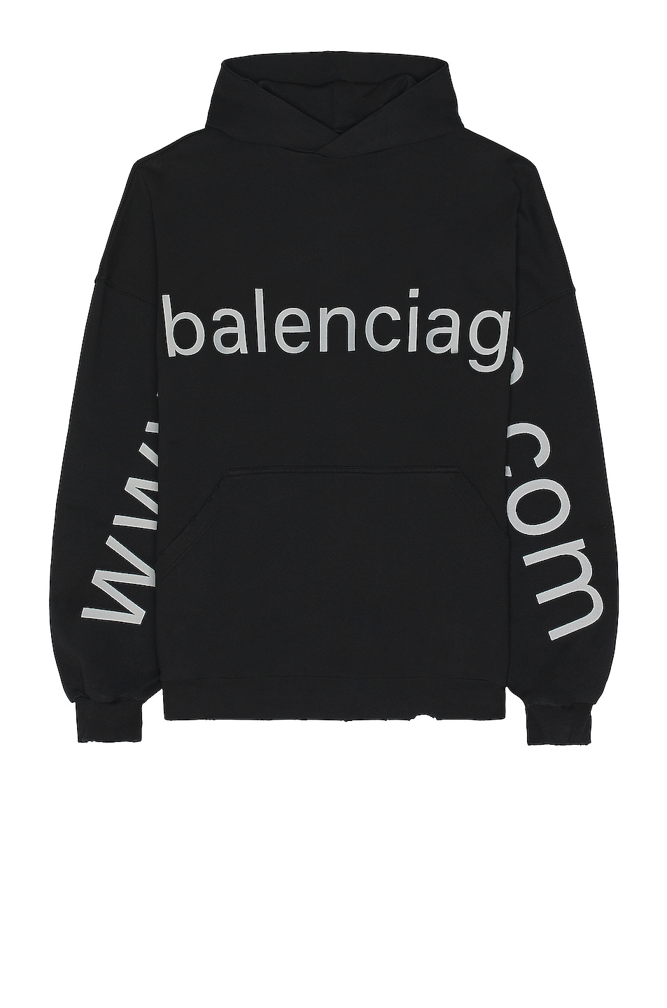 Balenciaga Large Fit Hoodie in Washed Black & Grey | FWRD