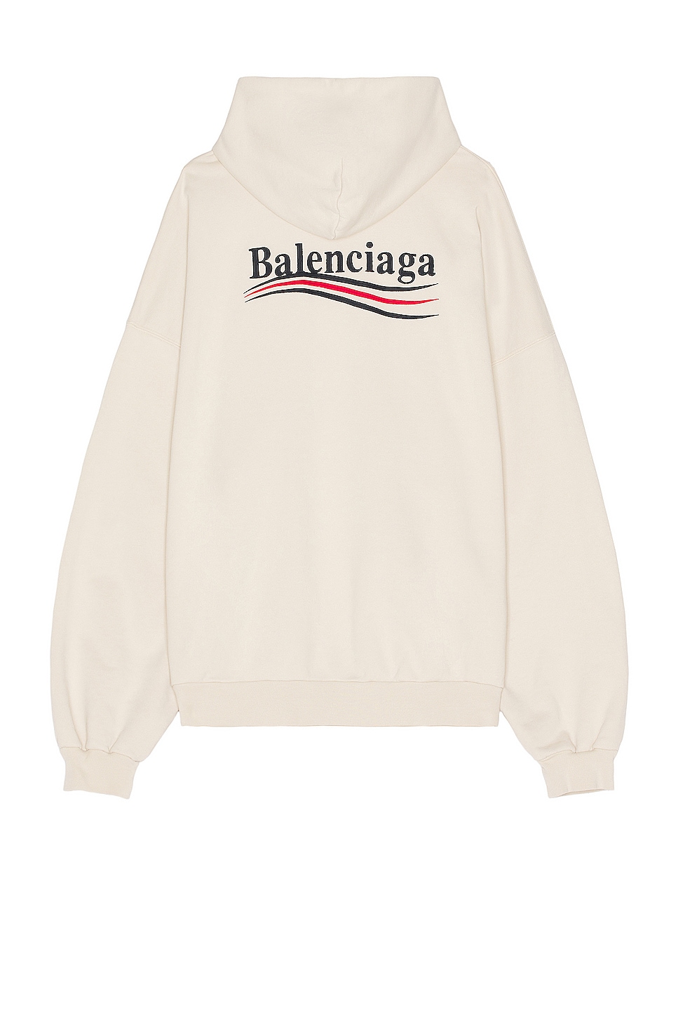 Image 1 of Balenciaga Large Fit Hoodie in Light Beige & White
