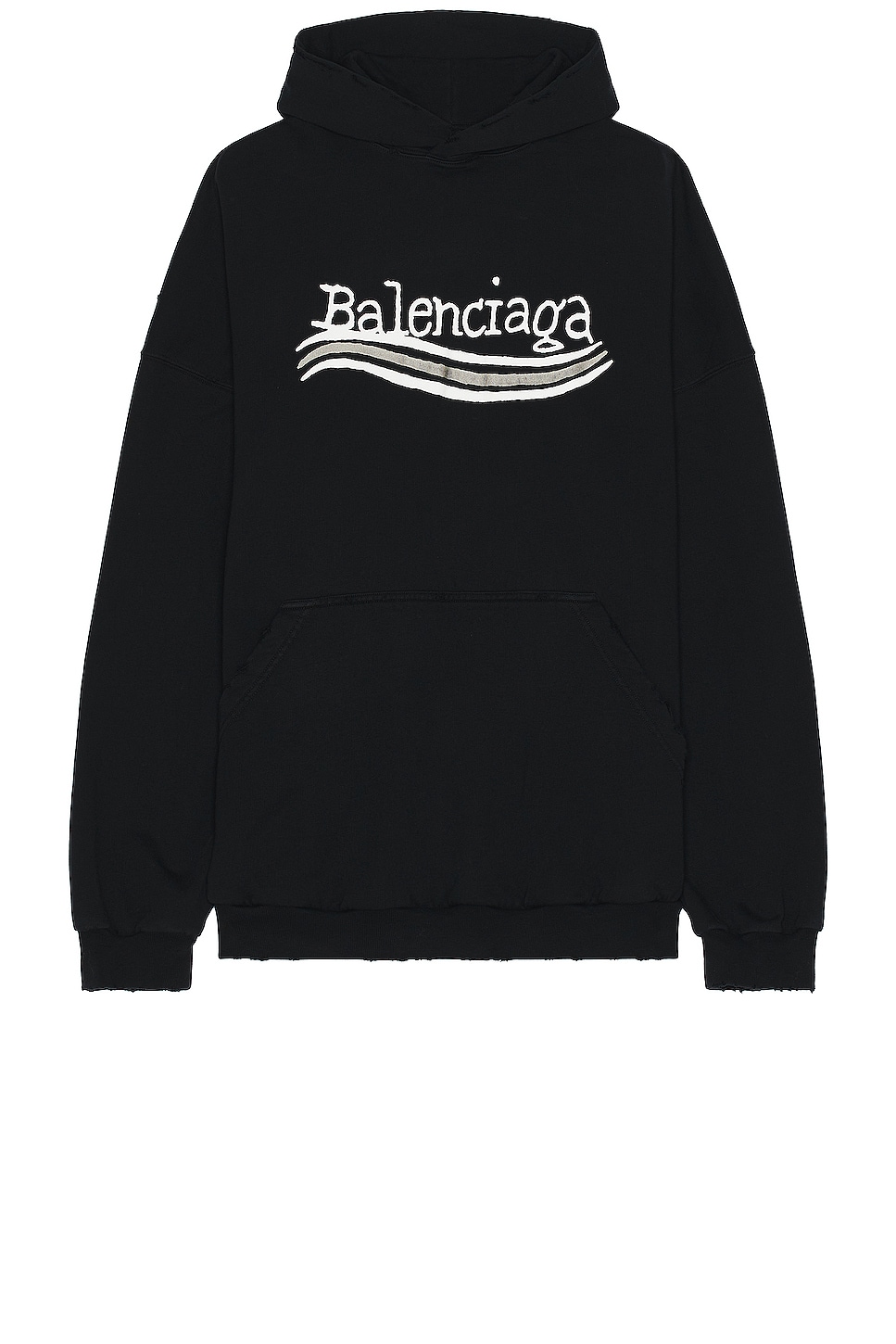 Image 1 of Balenciaga Large Fit Hoodie in Black, Silver, & White