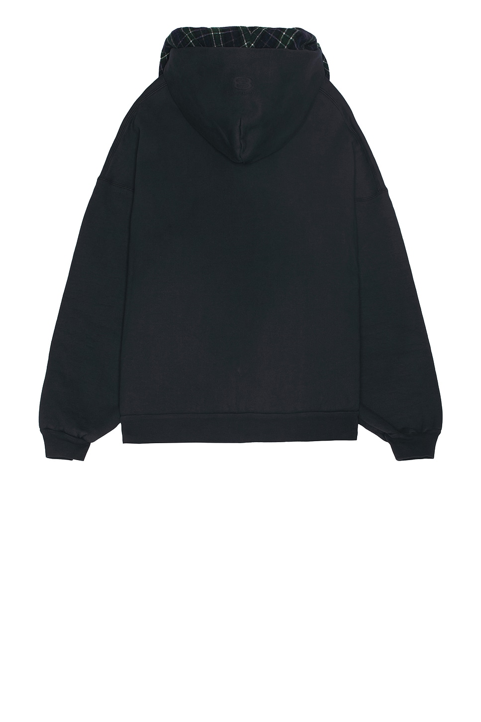 Shop Balenciaga Scarf Zip-up Hoodie In Deep Blue & Black