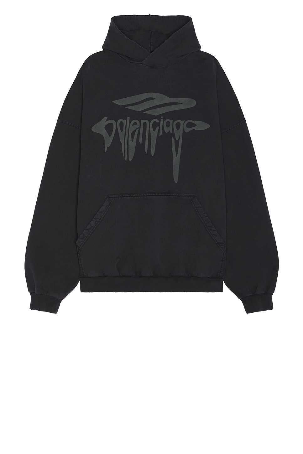 Image 1 of Balenciaga Large Fit Hoodie in Faded Wash Black & Anthracite