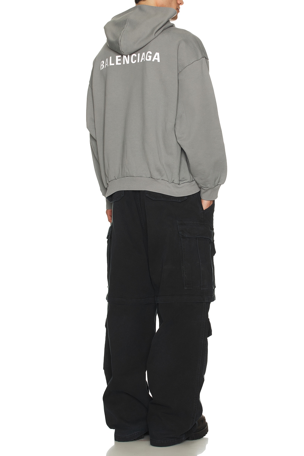 Image 1 of Balenciaga Medium Fit Hoodie in Grey & Reflective