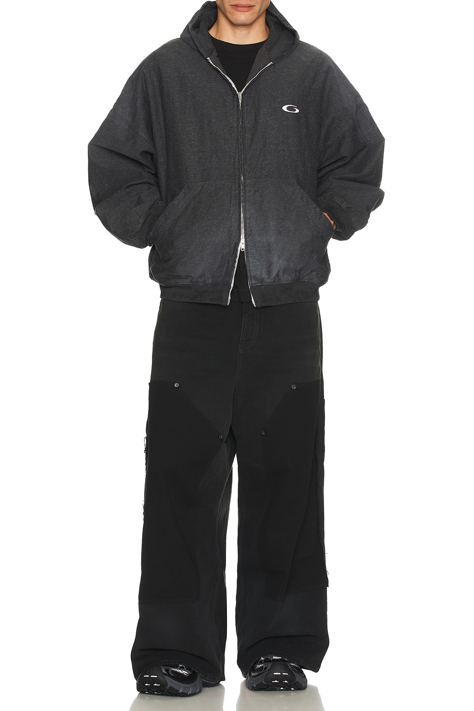 Image 1 of Balenciaga Trompe L'Oeil Hoodie in Anthracite