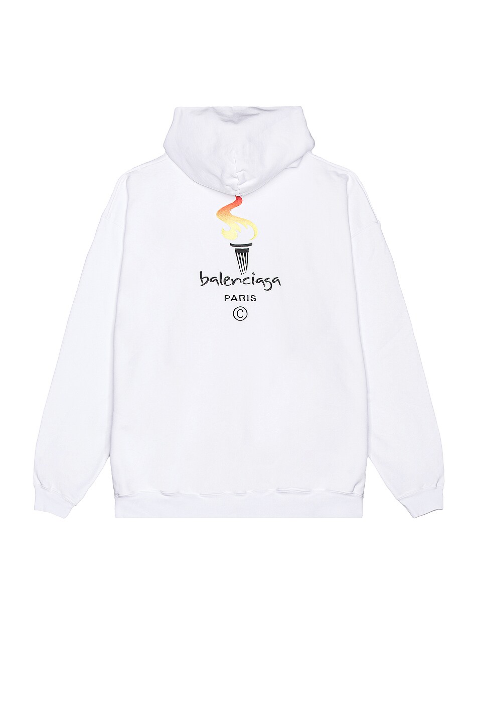 Image 1 of Balenciaga Large Fit Hoodie in White & Black