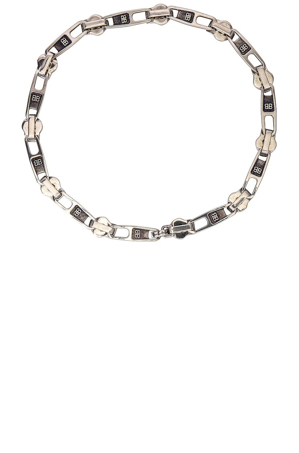 Image 1 of Balenciaga Zip Necklace in Antique Silver
