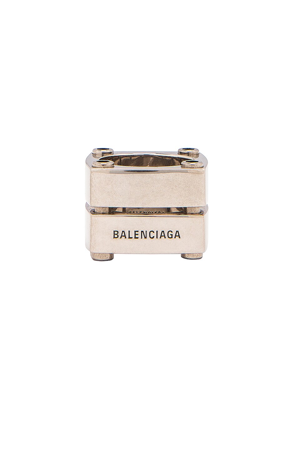 Image 1 of Balenciaga Gear Plate Ring in Antique Silver