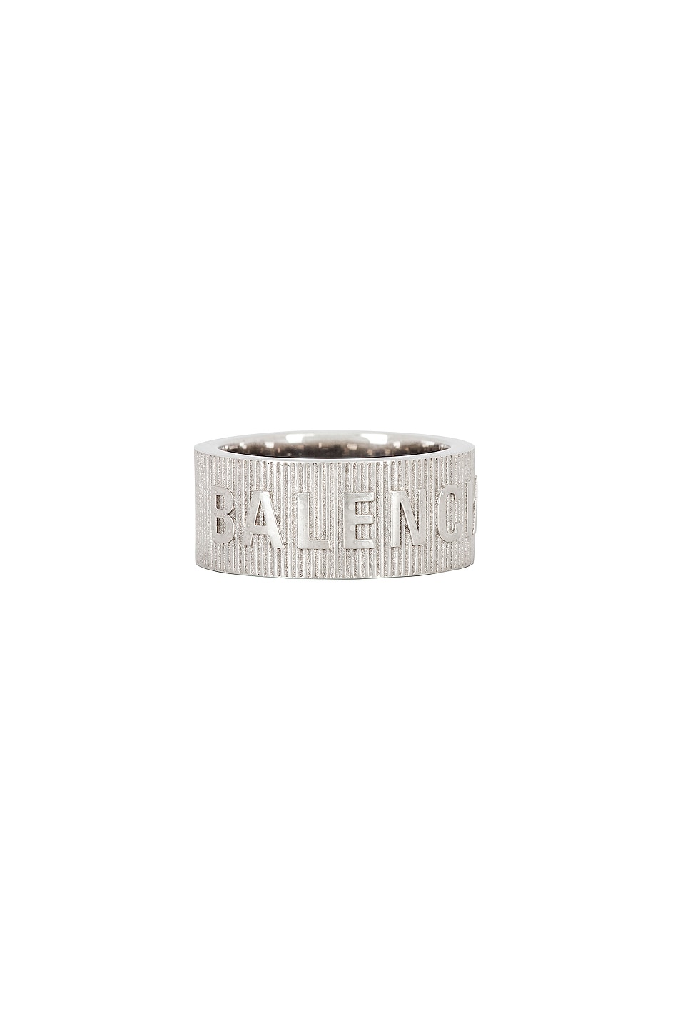 Image 1 of Balenciaga Force Stripe Ring in Shiny Silver