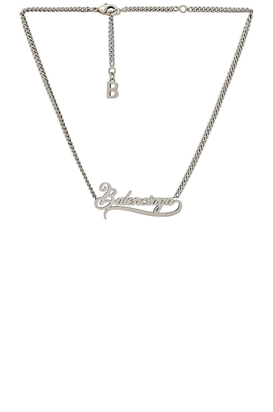 Image 1 of Balenciaga Typo Valentine Necklace in Antique Silver