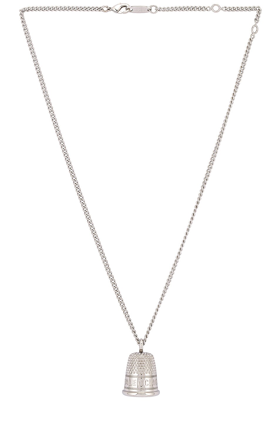 Image 1 of Balenciaga Thimble Necklace in Shiny Silver