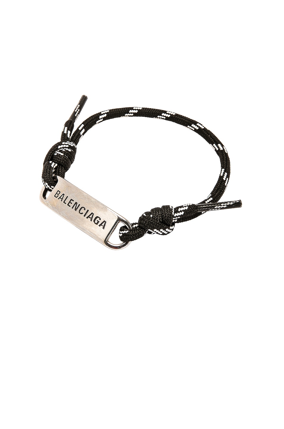 Image 1 of Balenciaga Plate Bracelet in Black, White & Silver