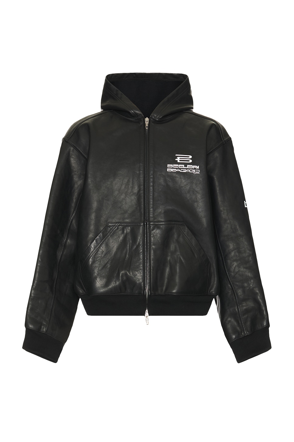 Image 1 of Balenciaga Lined Zip Up Hoodie Jacket in Black