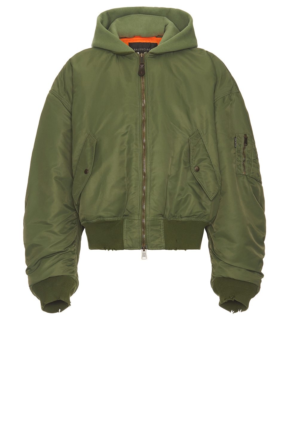 Shop Balenciaga Bomber In Khaki