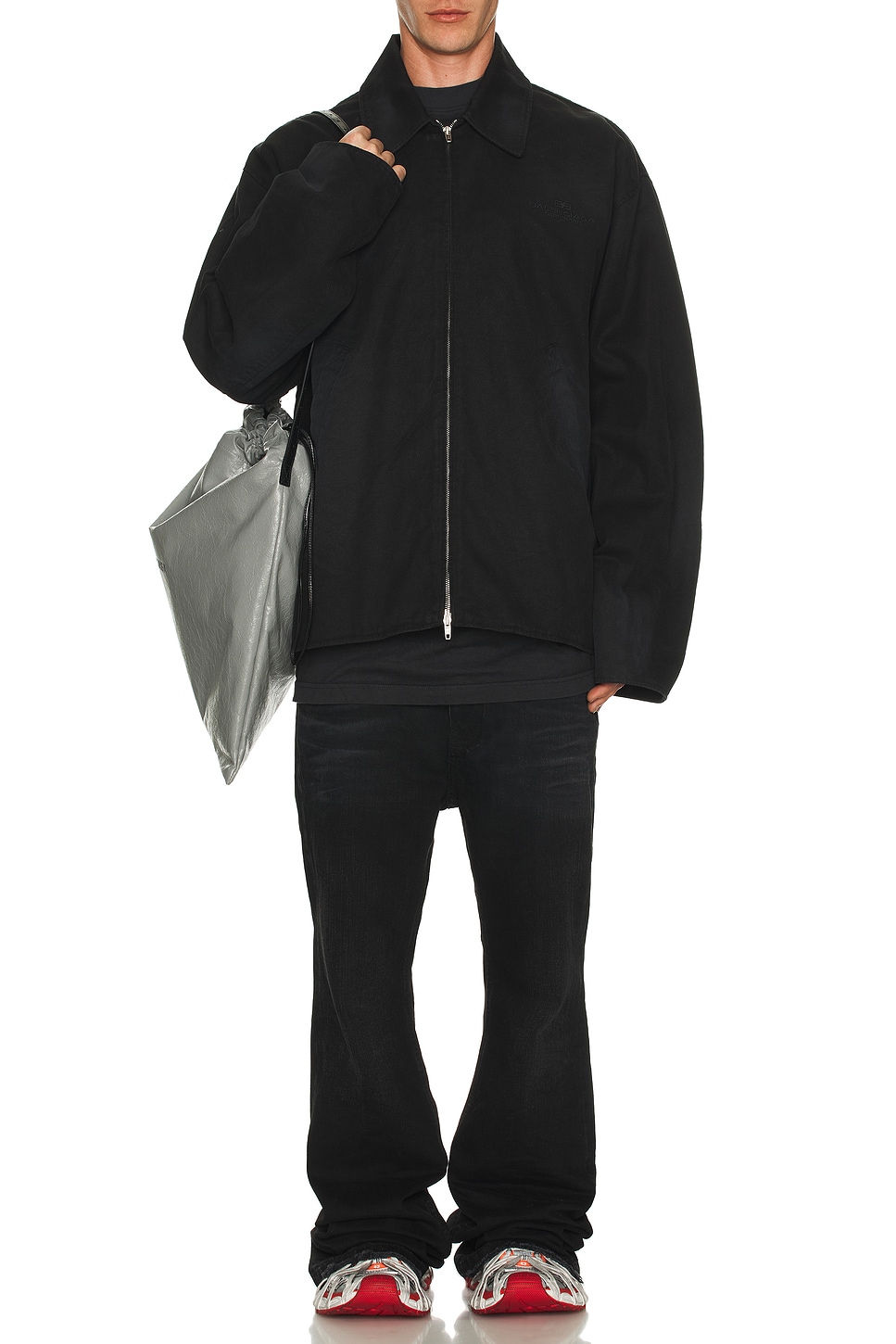 Image 1 of Balenciaga Zip-Up Jacket in Black