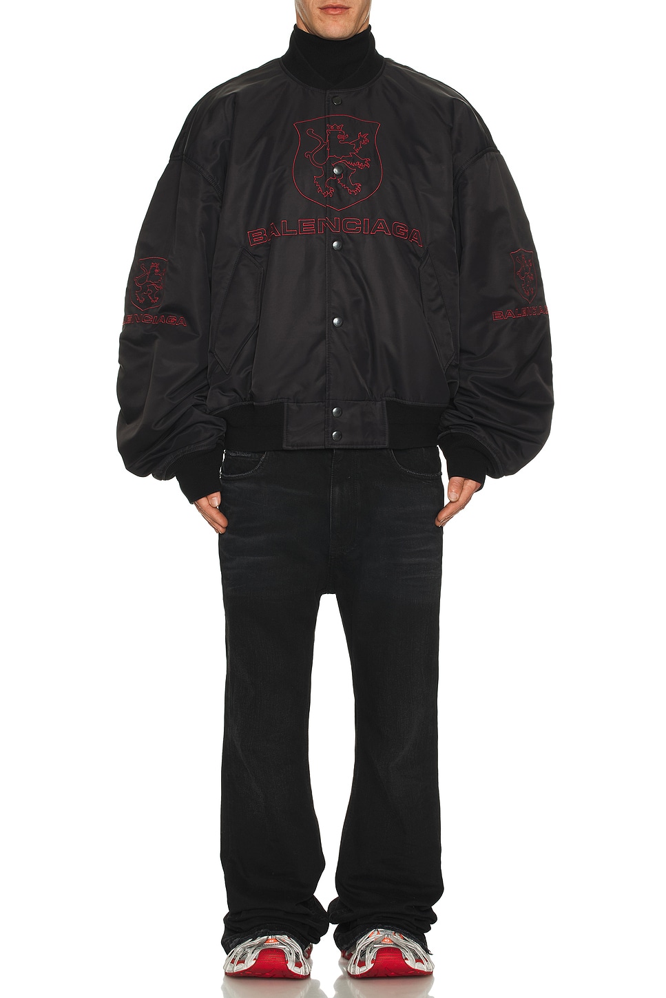 Image 1 of Balenciaga Varsity Jacket in Black