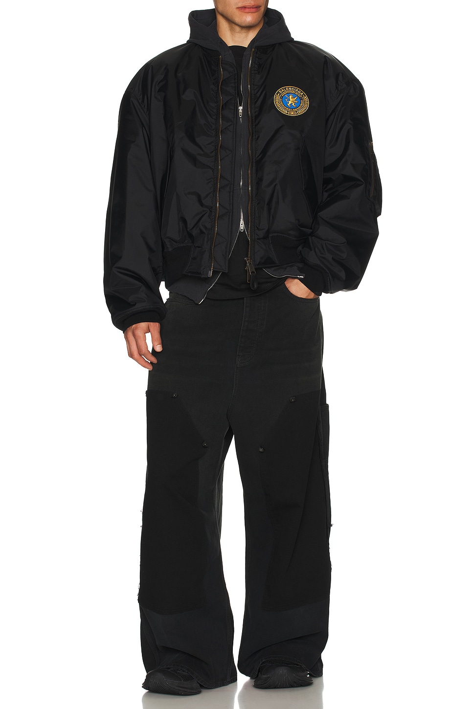 Image 1 of Balenciaga Large Fit Bomber Jaket in Black