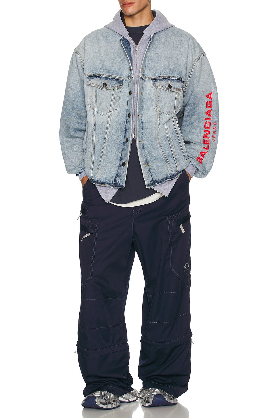 Image 1 of Balenciaga Patched Jacket in Light Blue