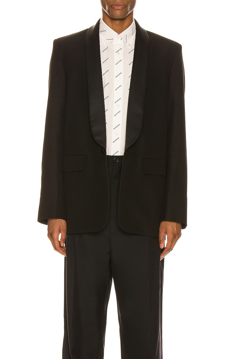 Image 1 of Balenciaga Seamless Tux Jacket in Black