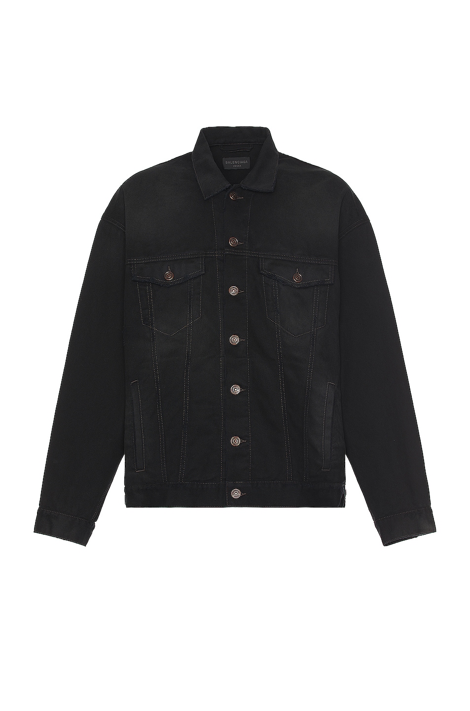 Image 1 of Balenciaga Oversized Denim Jacket in Matte Black