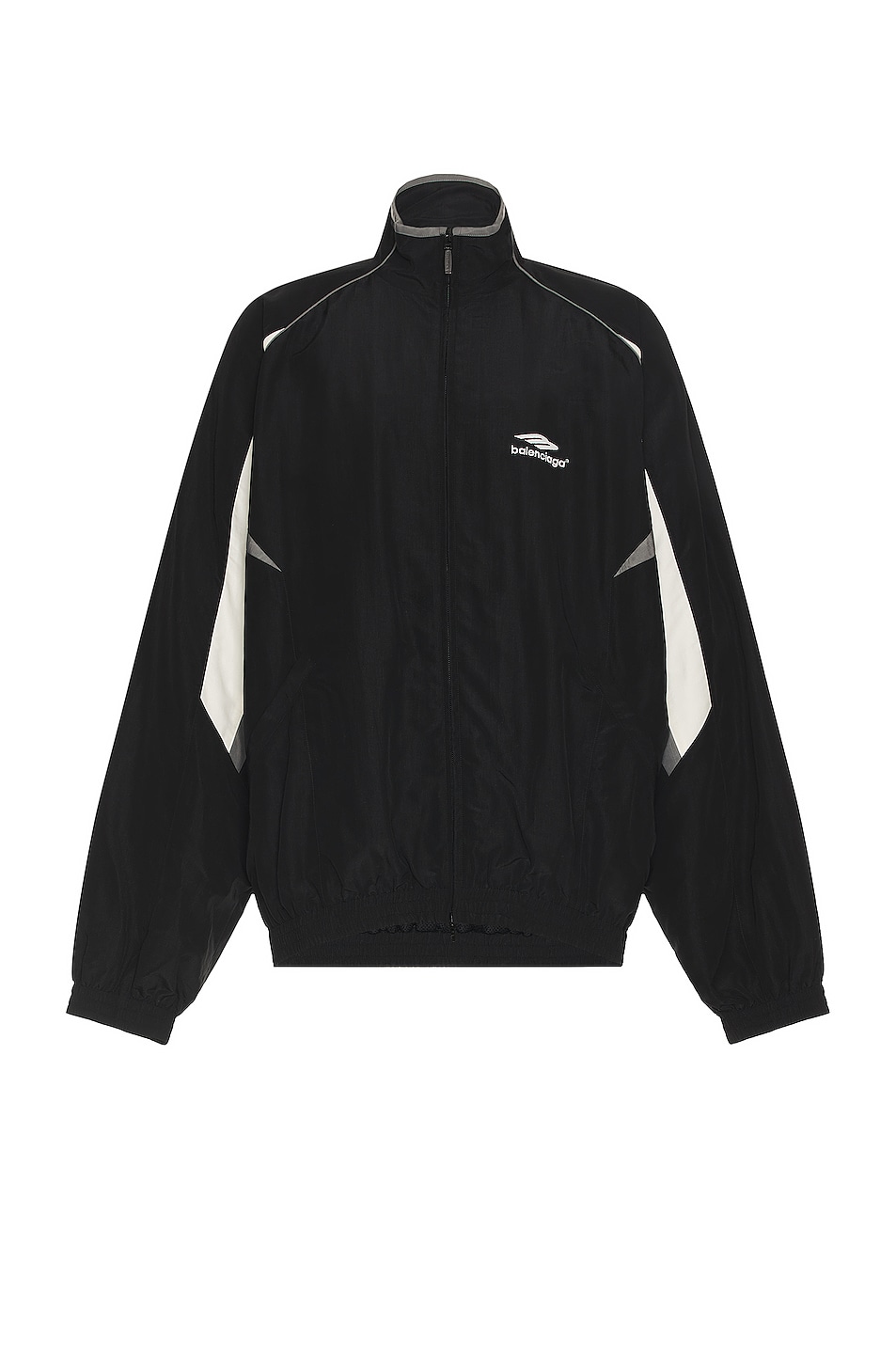 Balenciaga Nylon Track Jacket in Black FWRD