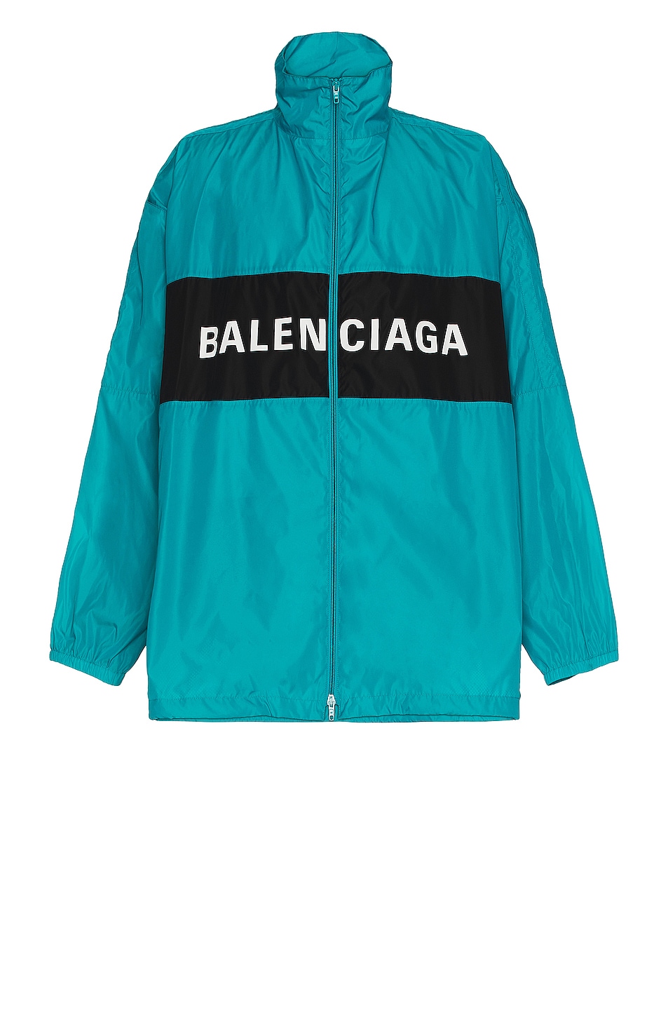 Image 1 of Balenciaga Logo Zip Up Jacket in Turquoise