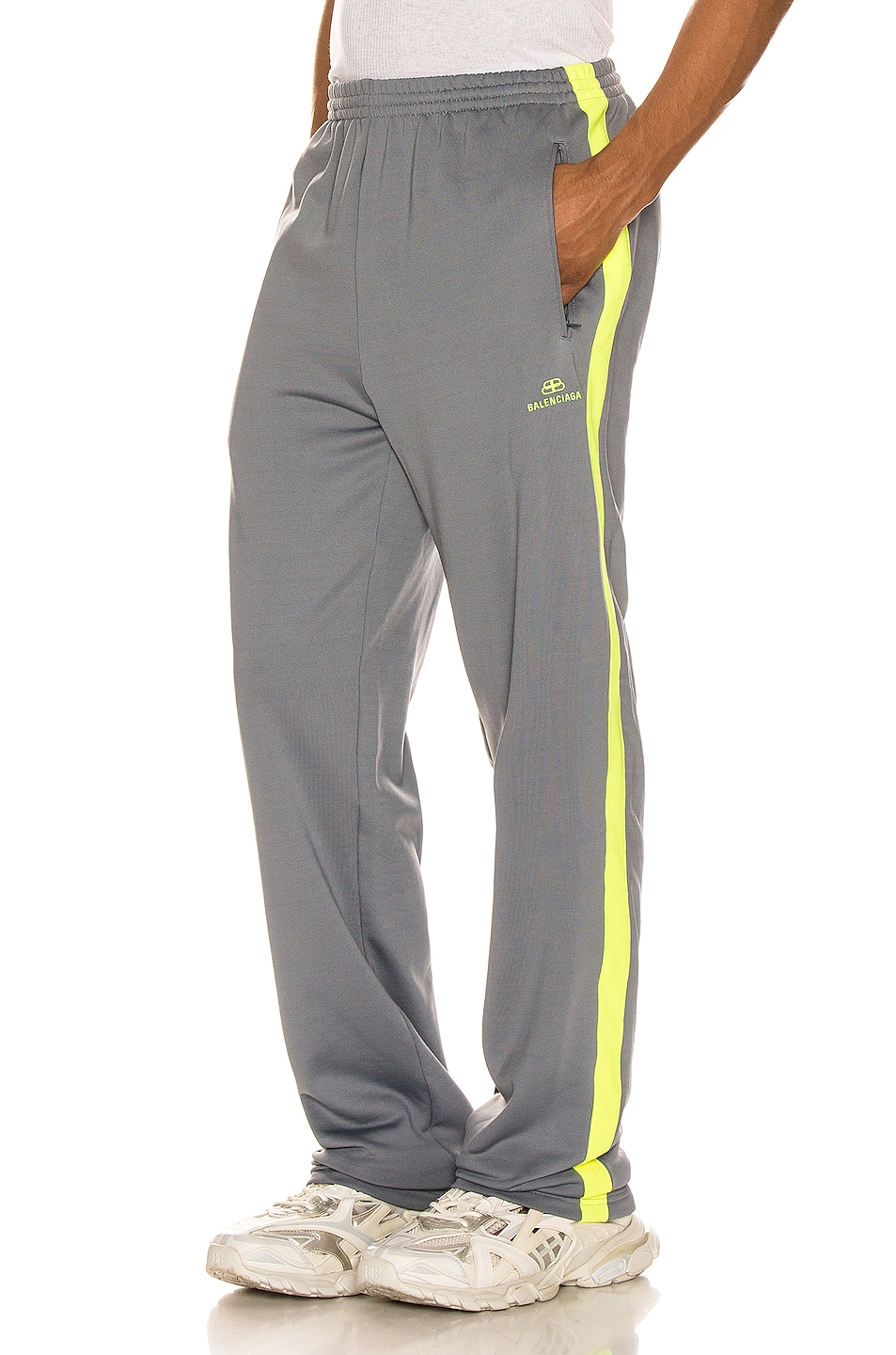 Image 1 of Balenciaga Tracksuit Pants in Grey & Fluo Yellow