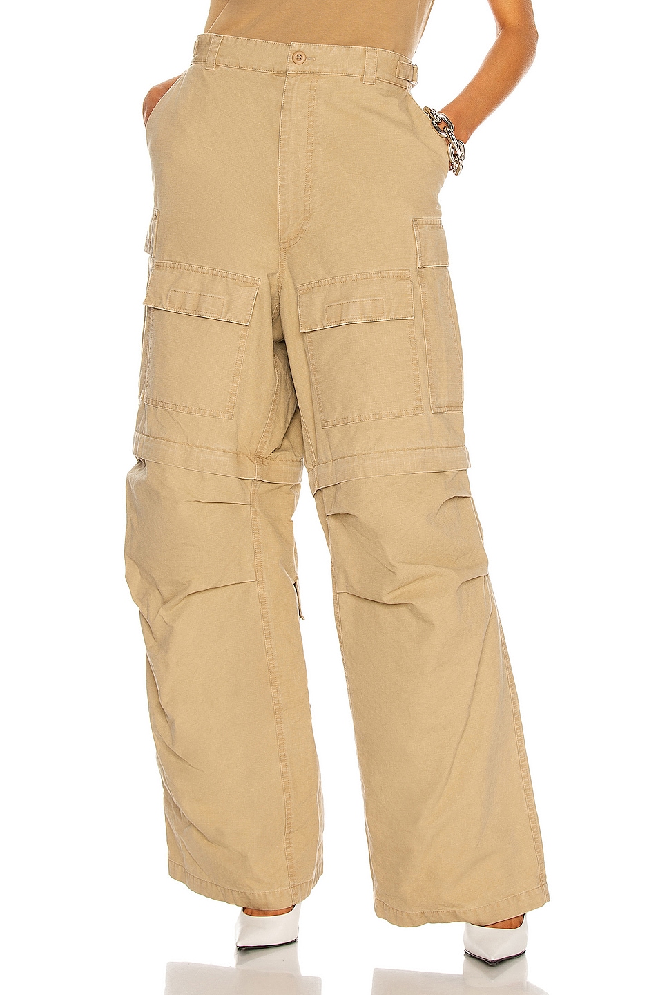 Image 1 of Balenciaga Large Cargo Pants in Beige