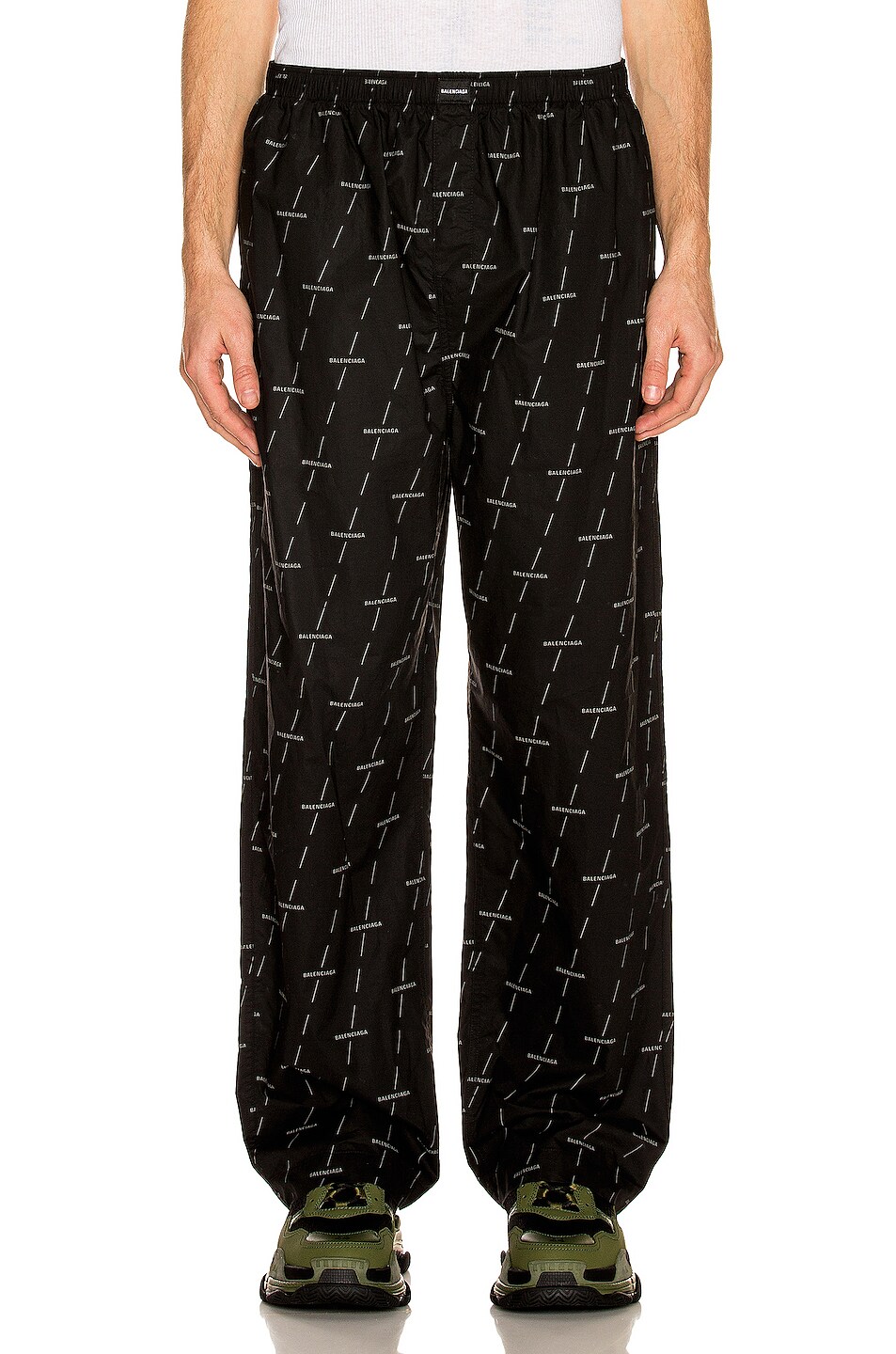 Balenciaga Pyjama Pants in Black & Grey | FWRD